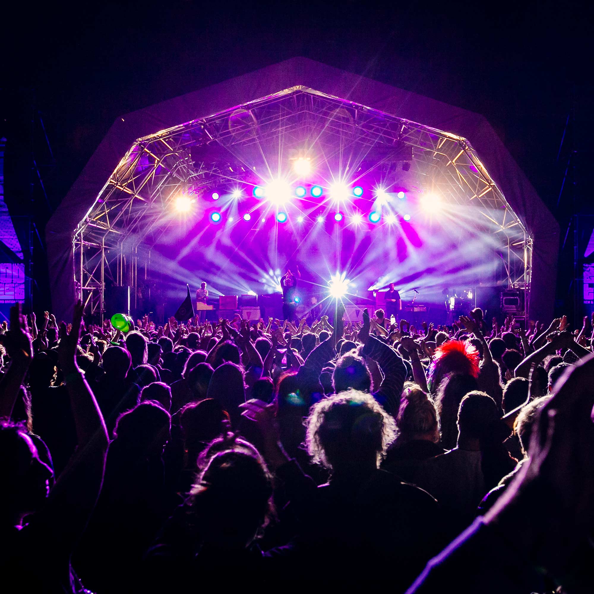 Festival stage with audience