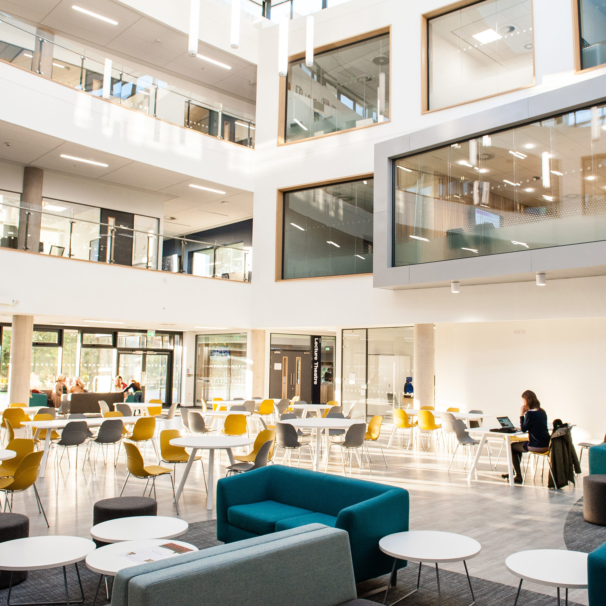 Inside the business school atrium