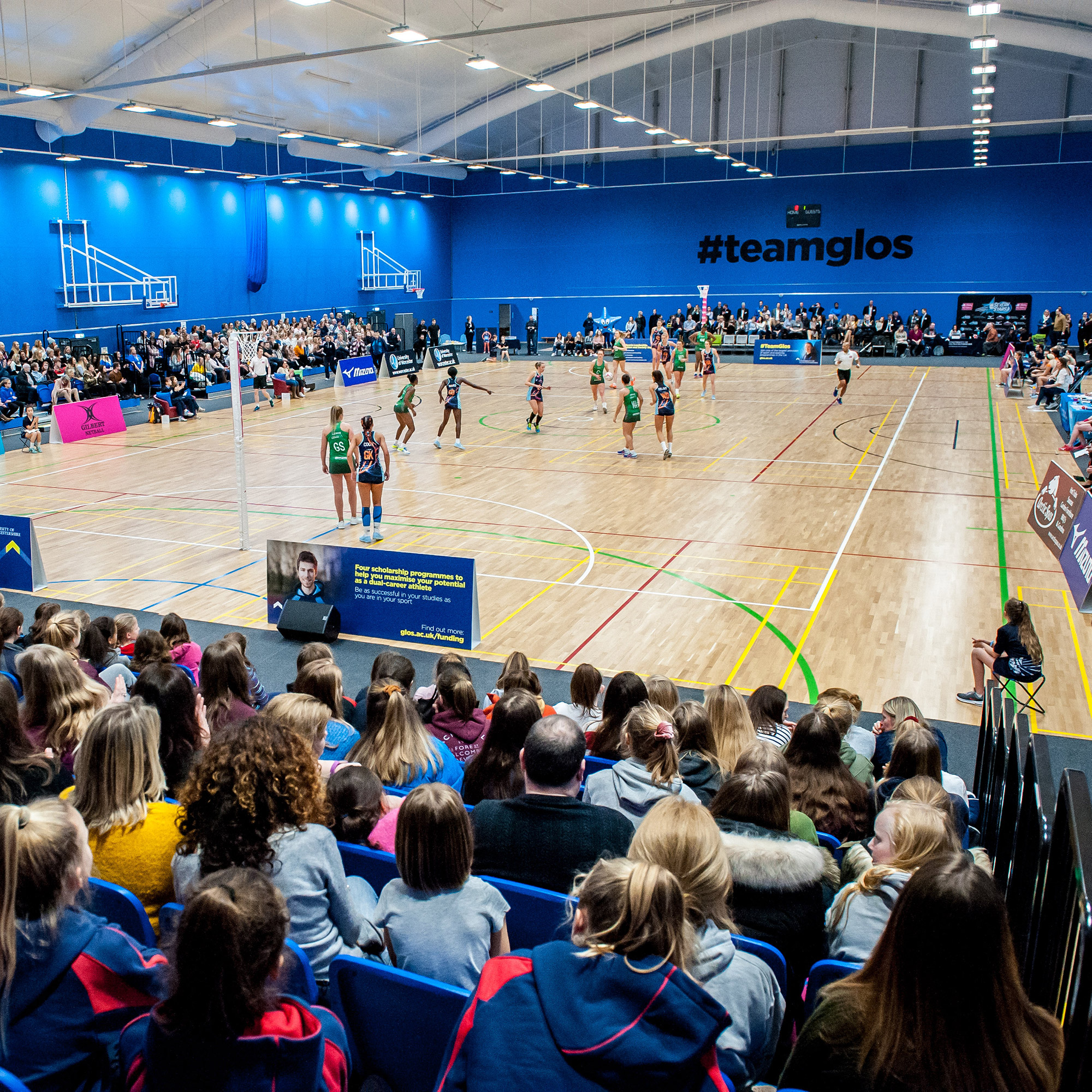 netball match in sports hall