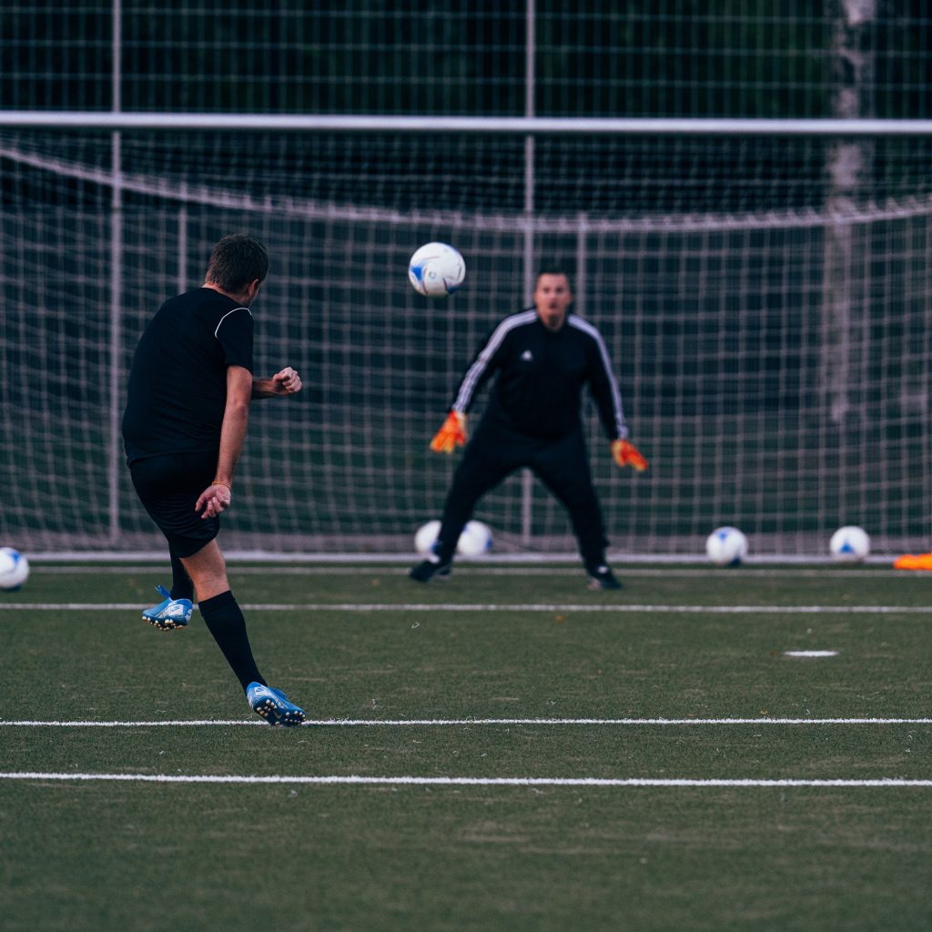 Footballer shooting