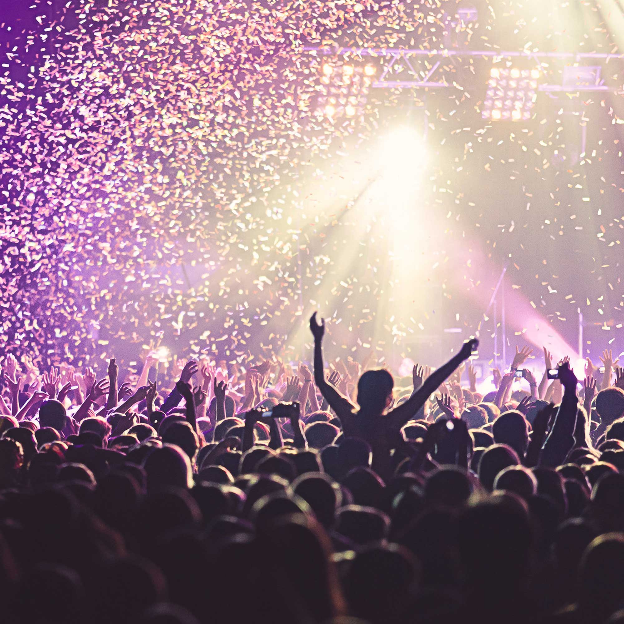 Crowd cheering at live performance