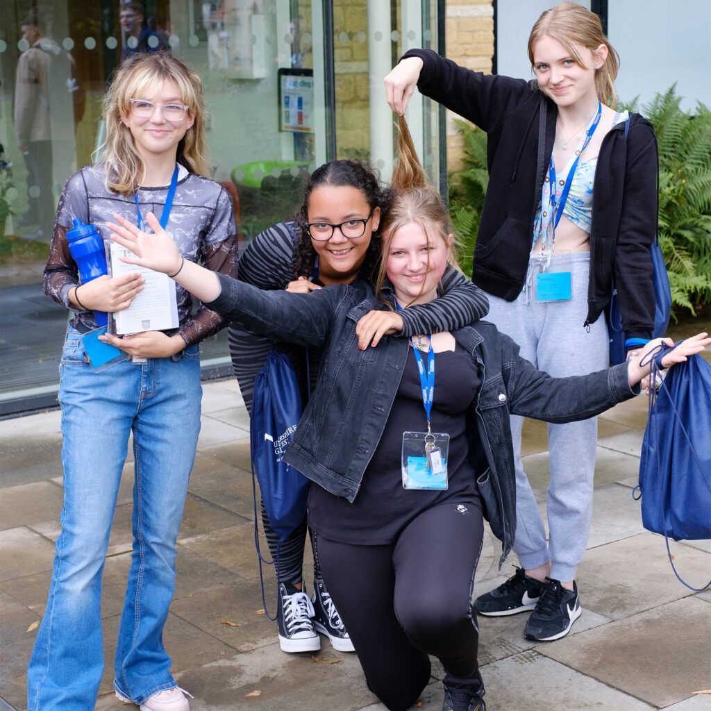 Students posing for photo during outreach residential