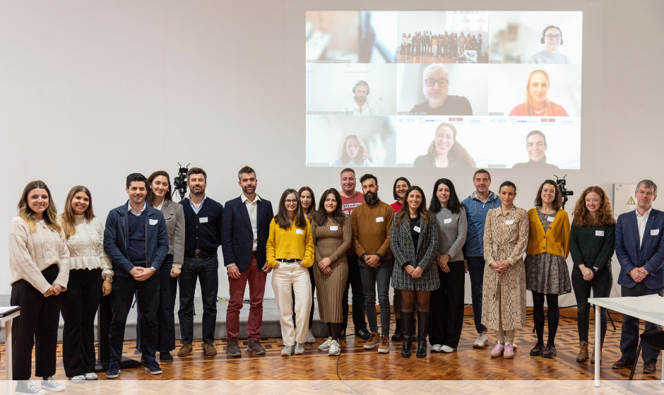 The researchers working on the FoodCop project in a line facing the camera